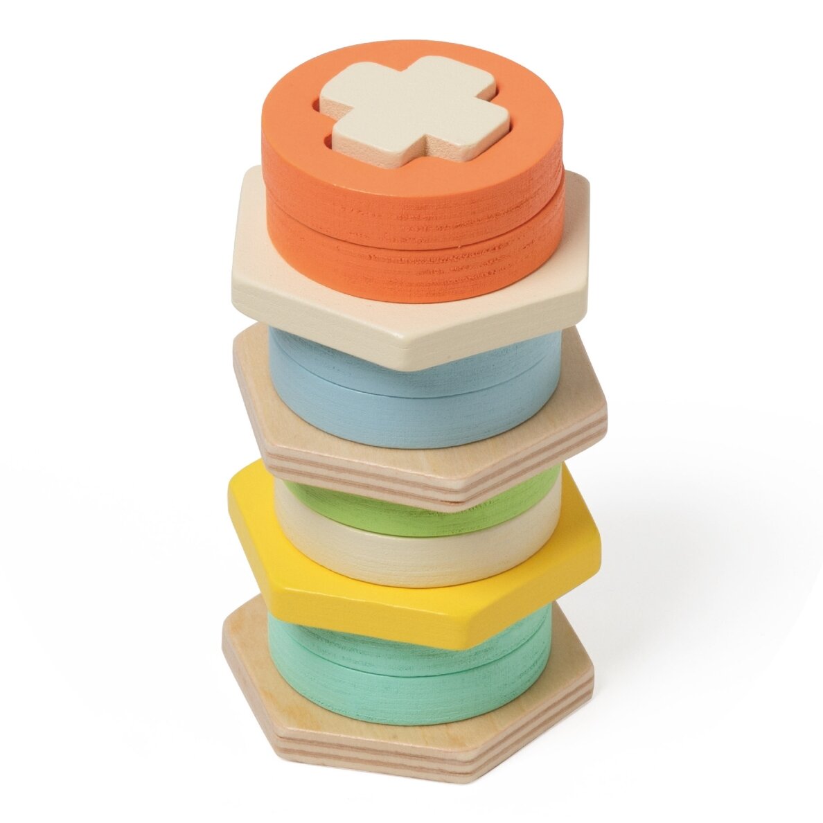 CLASSIC WORLD Montessori formų ir spalvų rūšiavimo dėlionės bokštas 6