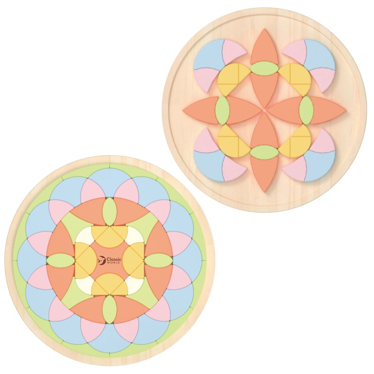CLASSIC WORLD Pastelinė mandala Montessori dėlionė mozaika Gėlės 5