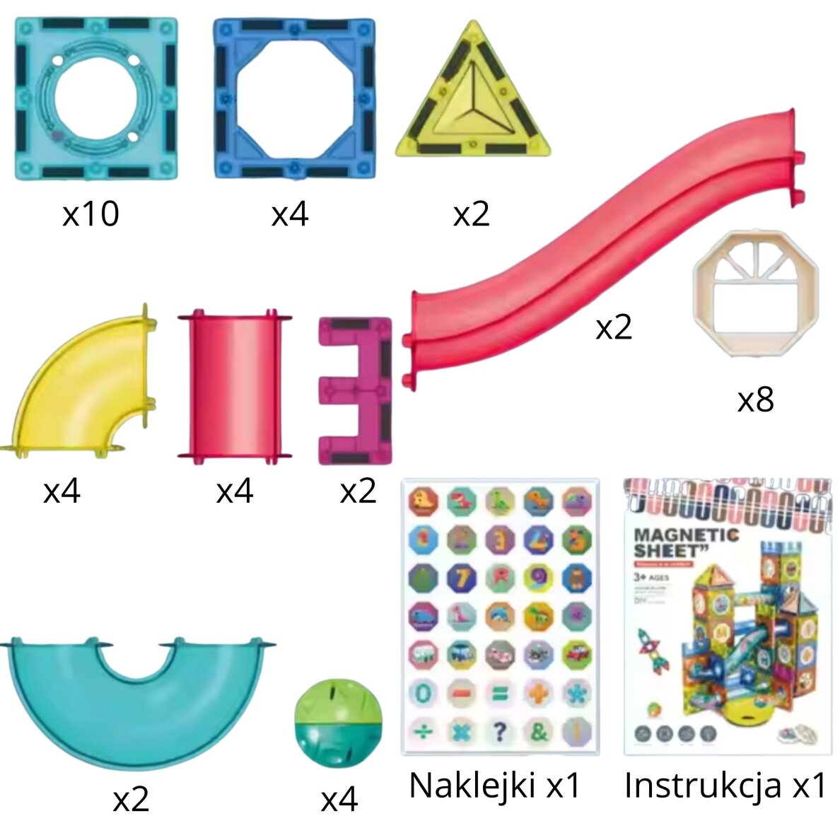WOOPIE magnetiniai konstruktoriaus blokeliai 3D edukacinis rinkinys kamuoliukų trasa 42 vnt. 4 WOOPIE magnetiniai konstruktoriaus blokeliai 3D edukacinis rinkinys kamuoliukų trasa 42 vnt. 4