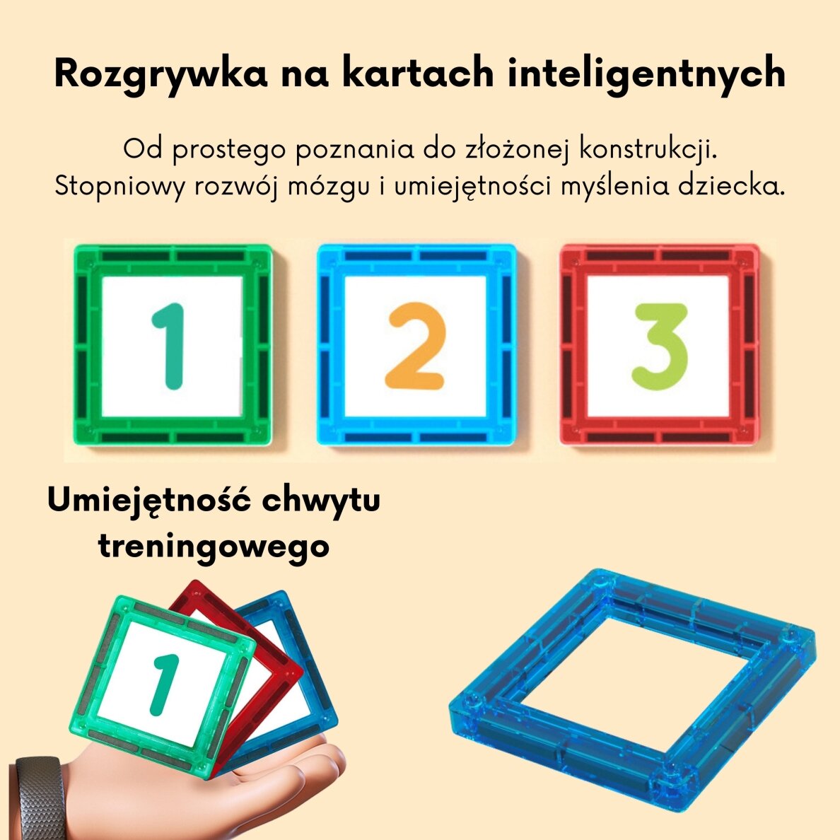 WOOPIE 3D magnetiniai blokai skaičių mokymuisi 70 vnt. 5