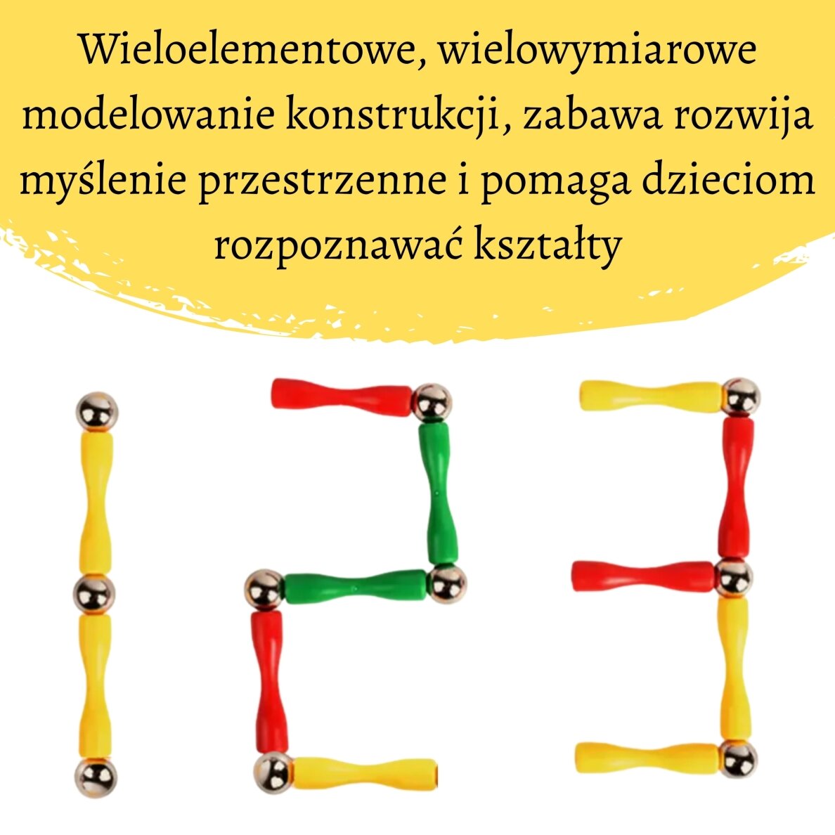 WOOPIE magnetinės konstrukcinės kaladėlės 3D 128 vnt. XXL 5 WOOPIE magnetinės konstrukcinės kaladėlės 3D 128 vnt. XXL 5