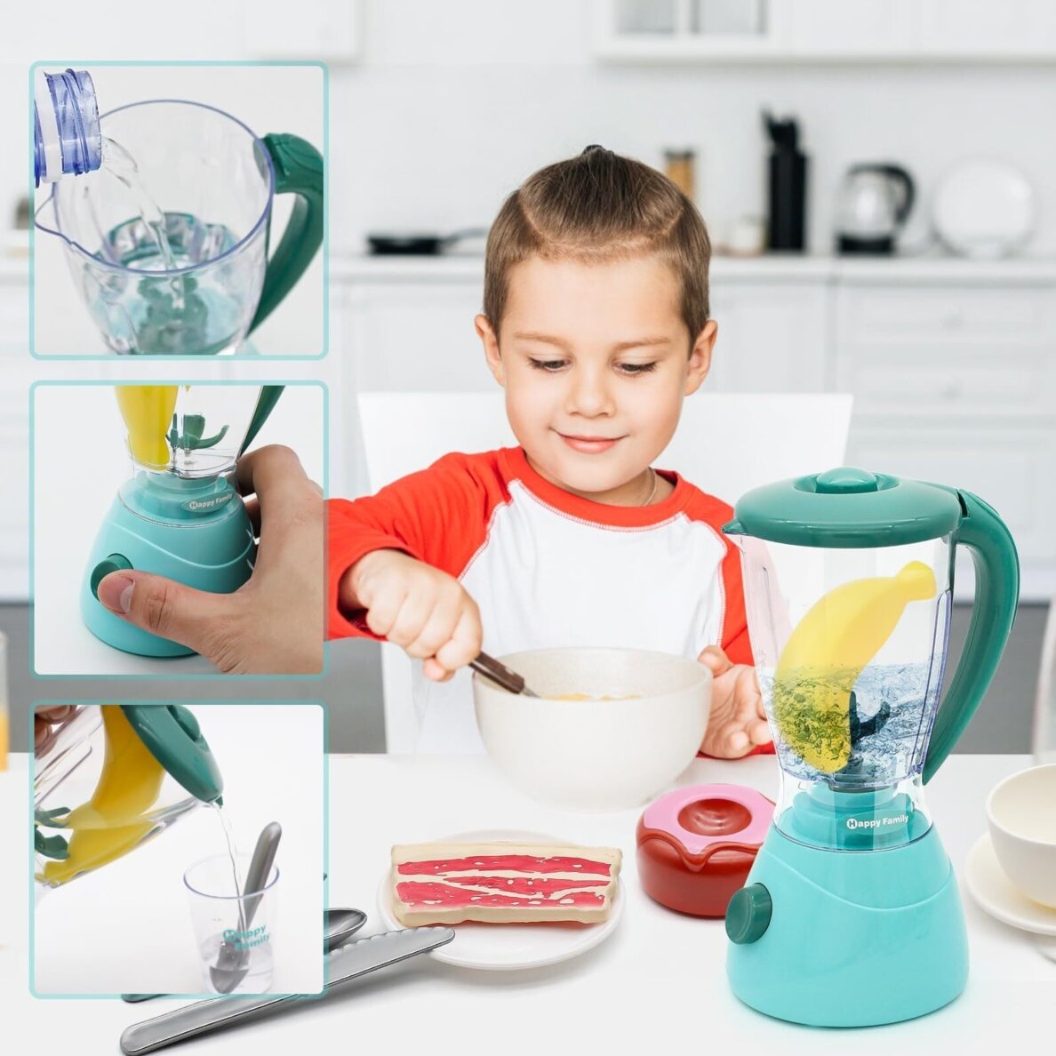 WOOPIE 3-in-1 buitinių prietaisų rinkinys: kavos aparatas, mikseris, trintuvas, garso ir šviesos efektai 4
