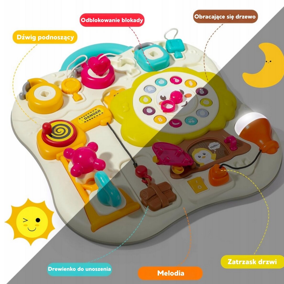 WOOPIE Montessori manipuliacinė sensorinė interaktyvi lenta mažyliams 5