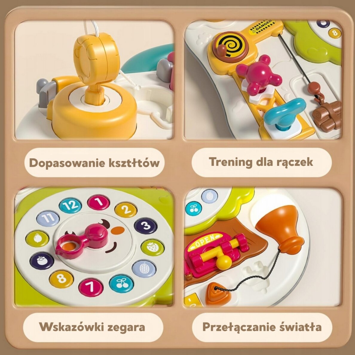 WOOPIE Montessori manipuliacinė sensorinė interaktyvi lenta mažyliams 7 WOOPIE Montessori manipuliacinė sensorinė interaktyvi lenta mažyliams 7