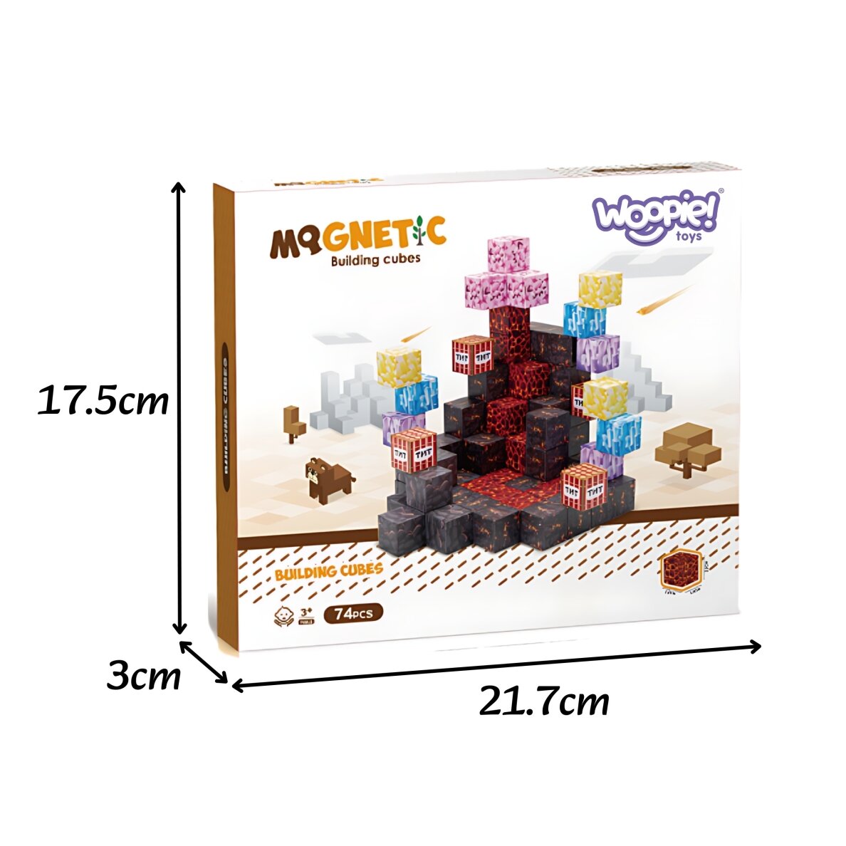 WOOPIE magnetinės kaladėlės kubeliai Pixels 74 vnt. 7