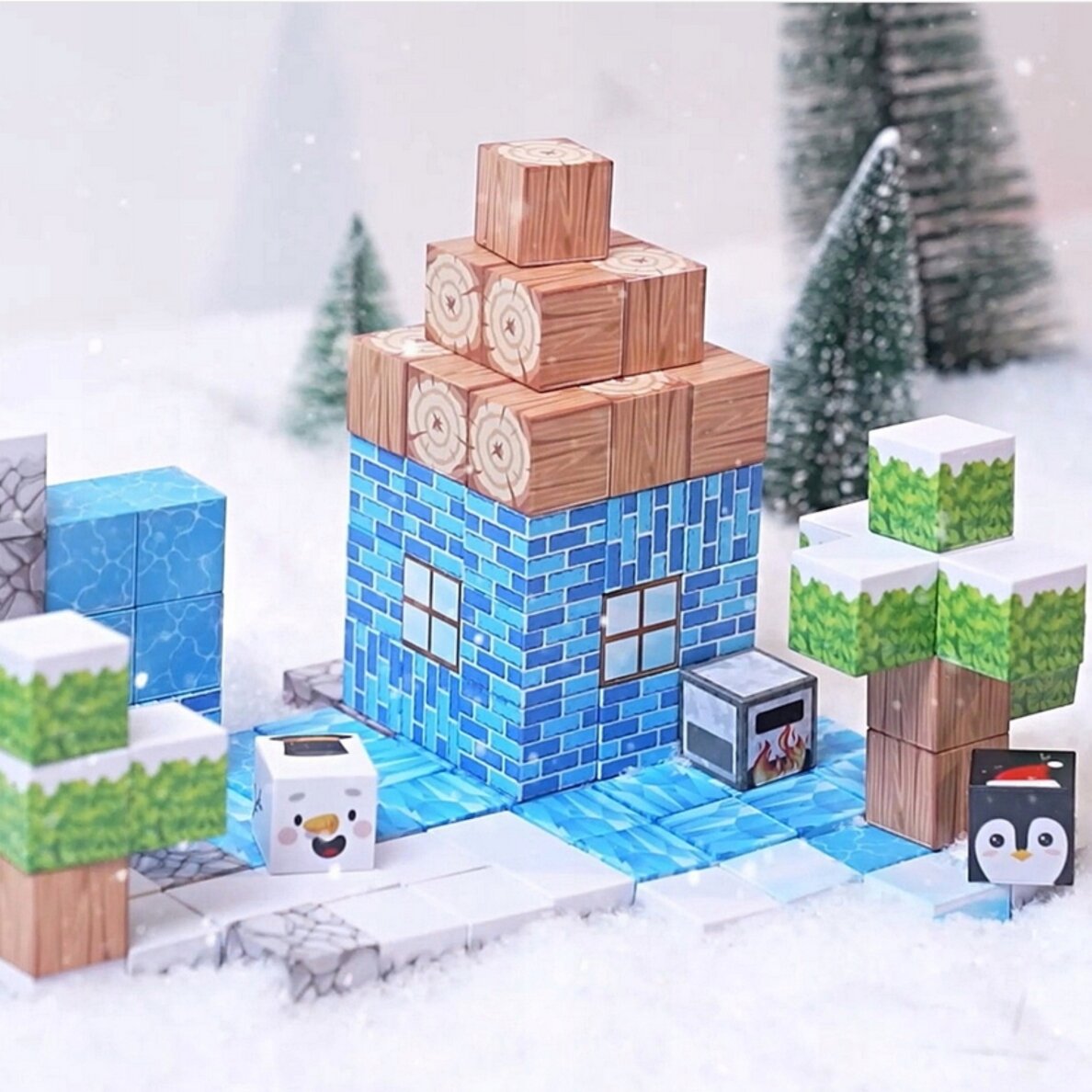 WOOPIE Magnetiniai konstravimo blokeliai Winter World of Blocks 4