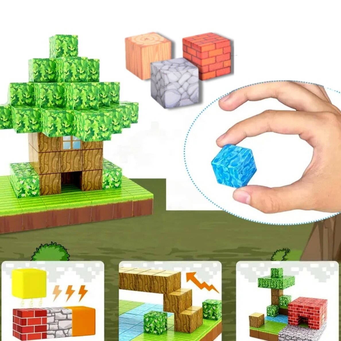 WOOPIE magnetinės konstrukcinės kaladėlės World of Blocks 108 vnt. 11