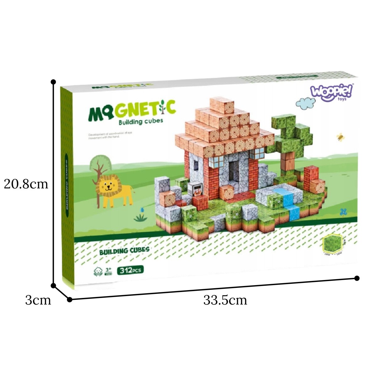 WOOPIE magnetinės konstrukcinės kaladėlės World of Blocks 108 vnt. 14