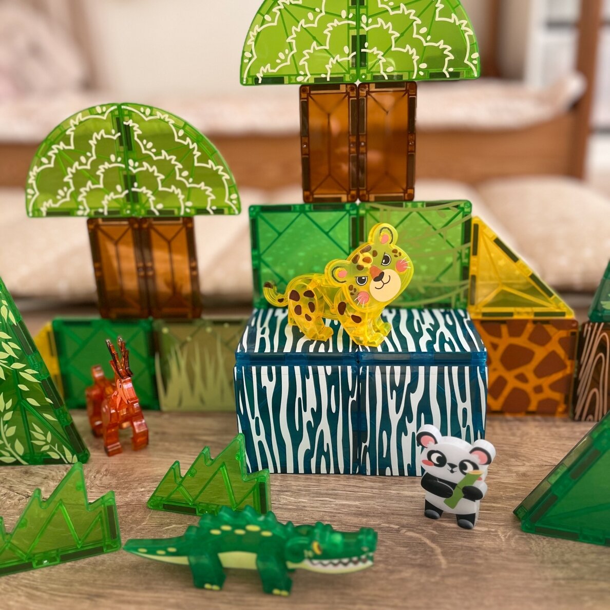 WOOPIE magnetinės konstrukcinės kaladėlės 3D edukacinis rinkinys Reti gyvūnai 45 vnt. 5 WOOPIE magnetinės konstrukcinės kaladėlės 3D edukacinis rinkinys Reti gyvūnai 45 vnt. 5