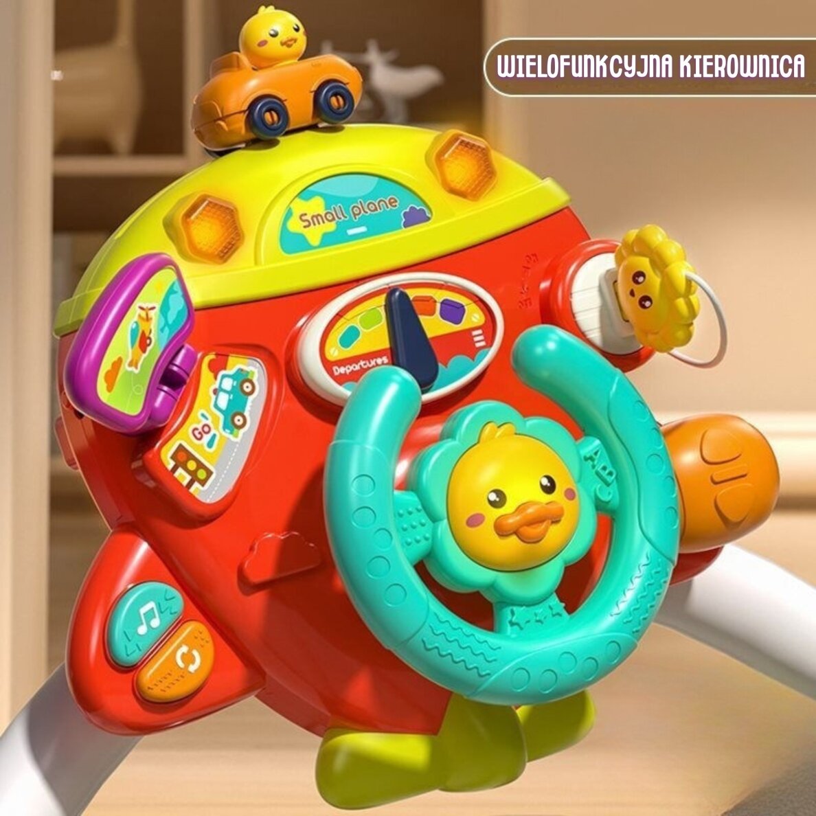 WOOPIE BABY interaktyvus lėktuvo formos vairas-lėktuvėlis lovytei ir vežimėliui su efektais 18m+ 6 WOOPIE BABY interaktyvus lėktuvo formos vairas-lėktuvėlis lovytei ir vežimėliui su efektais 18m+ 6