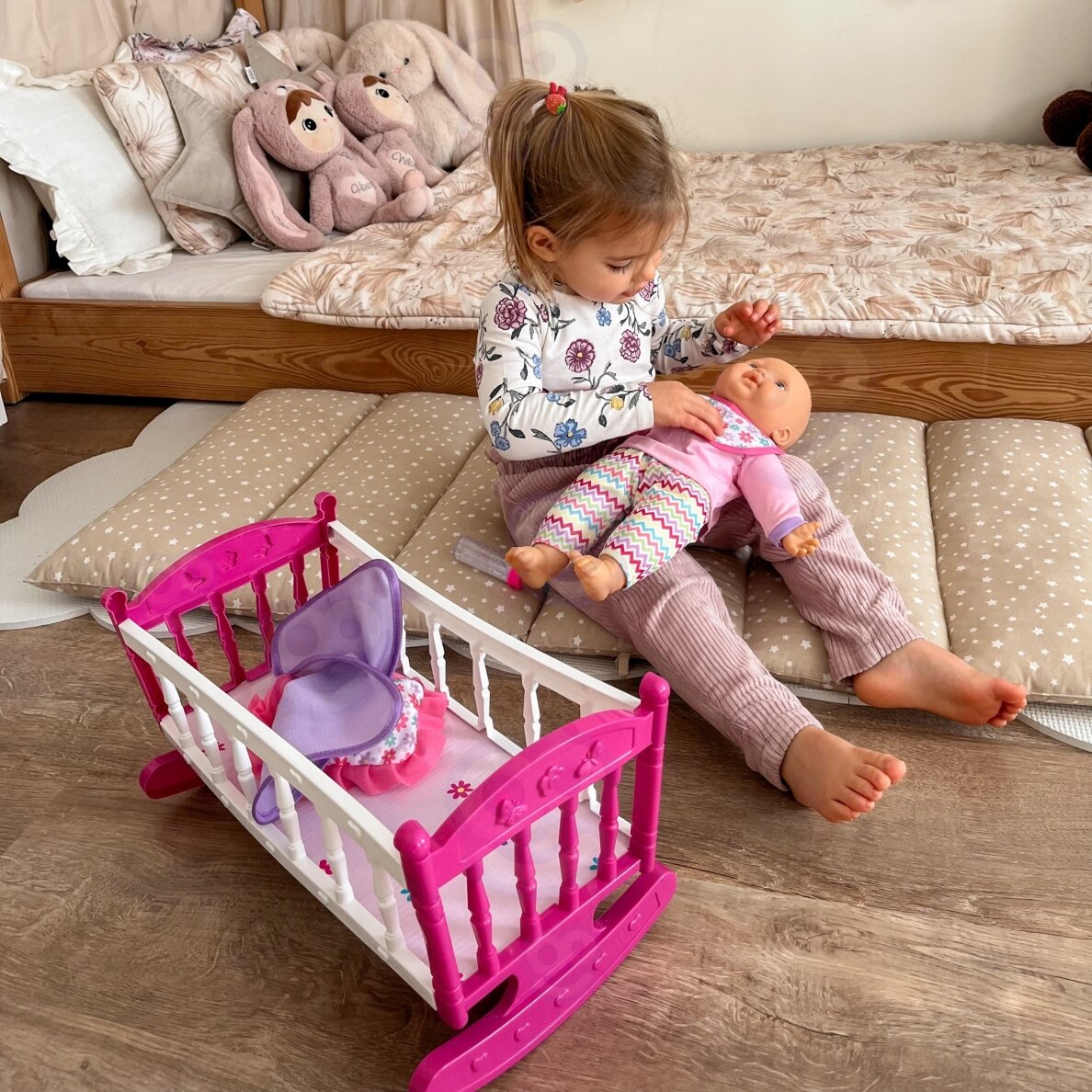 WOOPIE ROYAL XL Vienaragio lėlės prižiūrėtojo rinkinys su lopšiu ir maitinimo rinkiniu 1