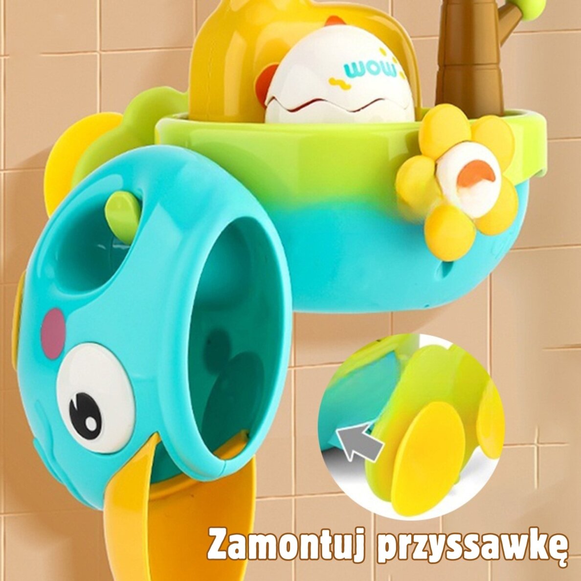 WOOPIE BABY Žirafos vonios žaislas su siurbtuku ir piltuvėliu 6 WOOPIE BABY Žirafos vonios žaislas su siurbtuku ir piltuvėliu 6