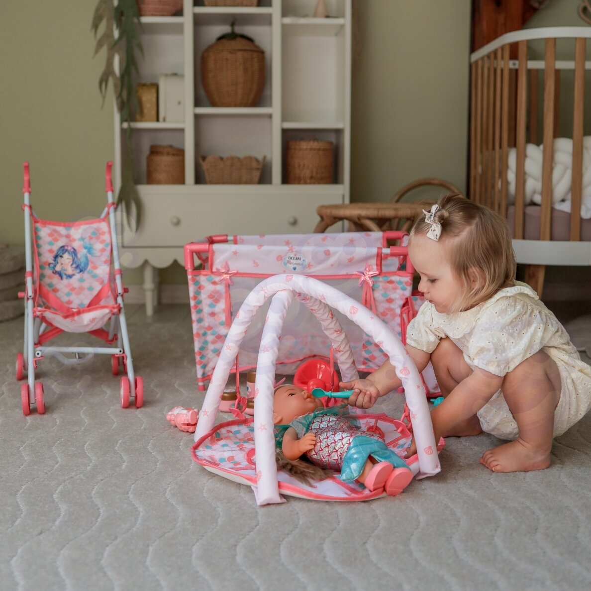 WOOPIE ROYAL kūdikio lėlė 36 cm Undinėlė Interaktyvus rinkinys XXL 18 in 1 1