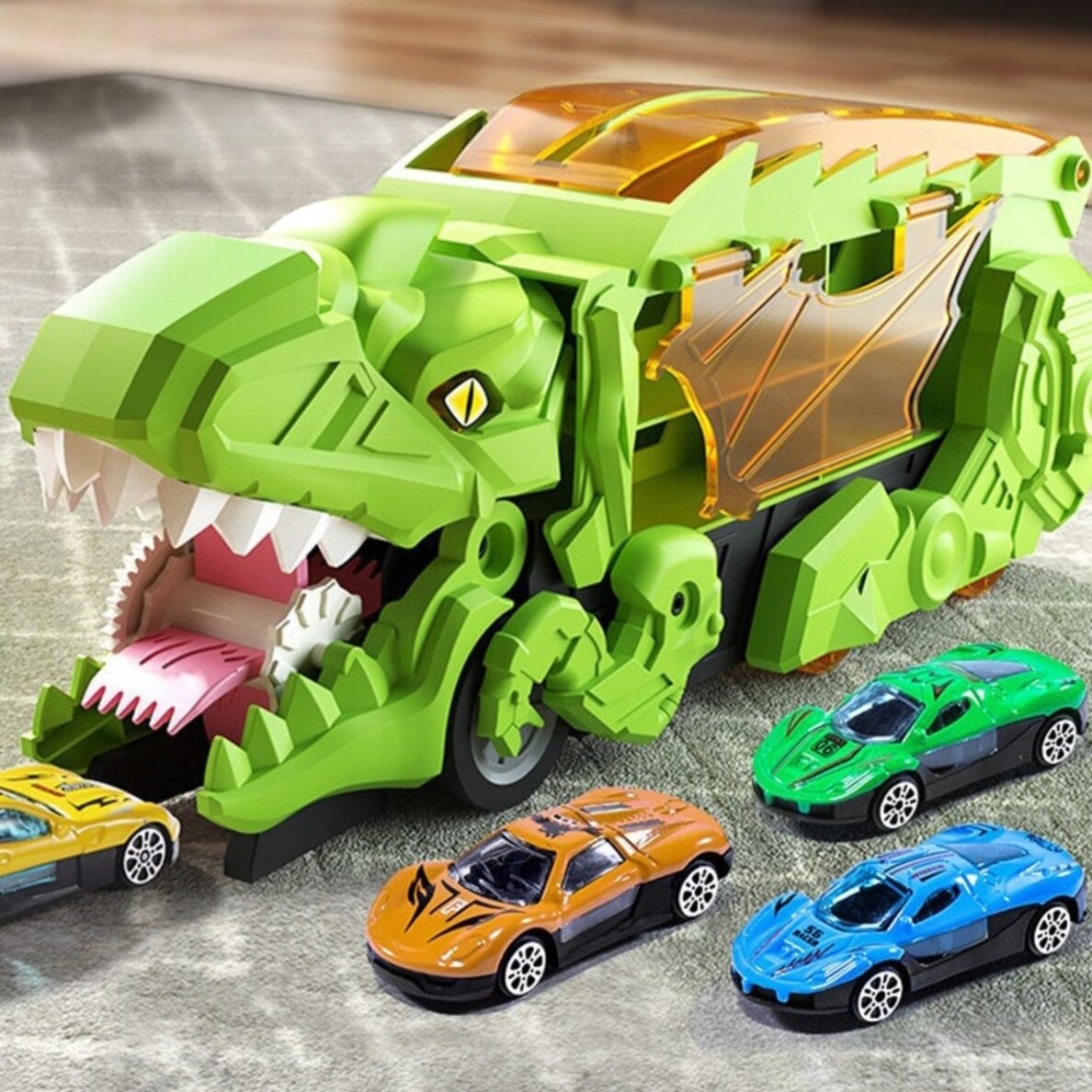 WOOPIE Dinozauras rijikas trasos transporto priemonių rinkinys 13 vnt. 8