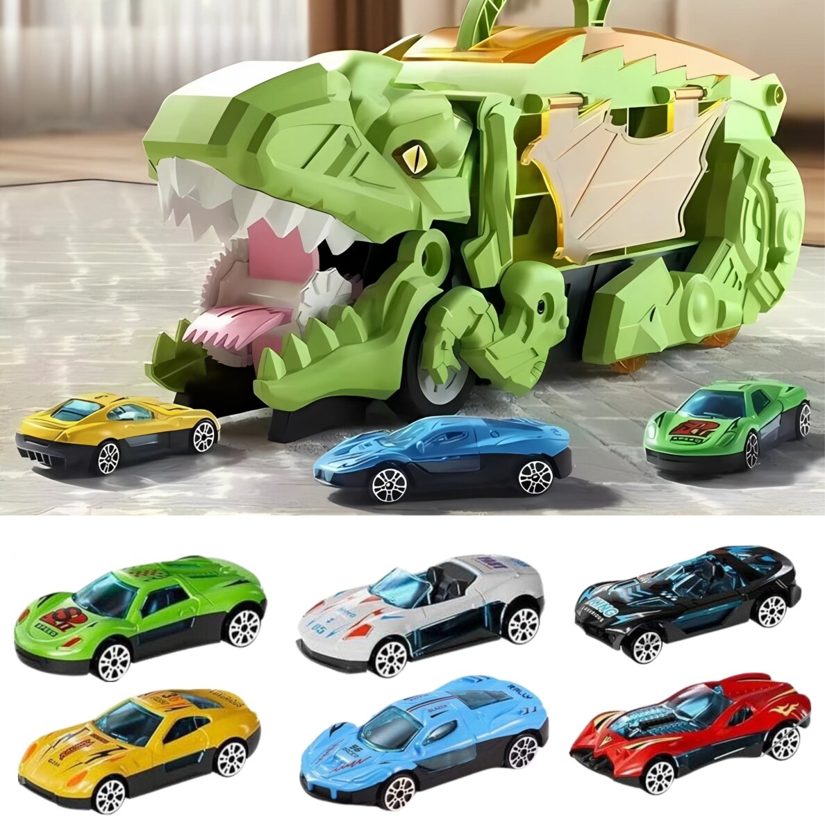 WOOPIE Dinozauras rijikas trasos transporto priemonių rinkinys 13 vnt. 15 WOOPIE Dinozauras rijikas trasos transporto priemonių rinkinys 13 vnt. 15