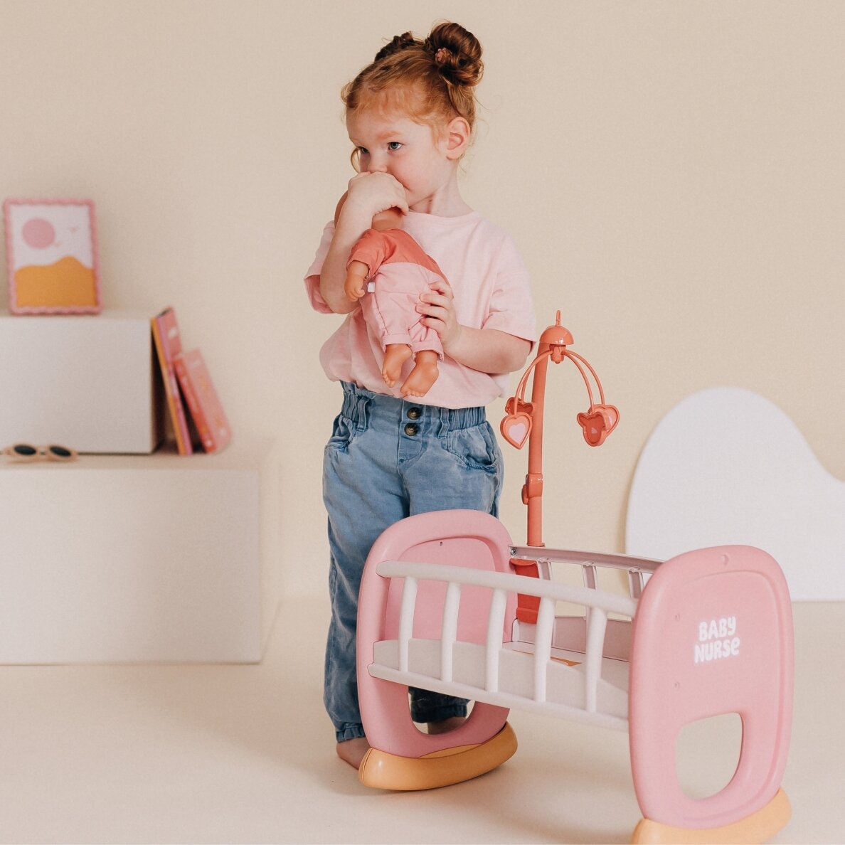 SMOBY Baby Nurse lopšys su karusele 2