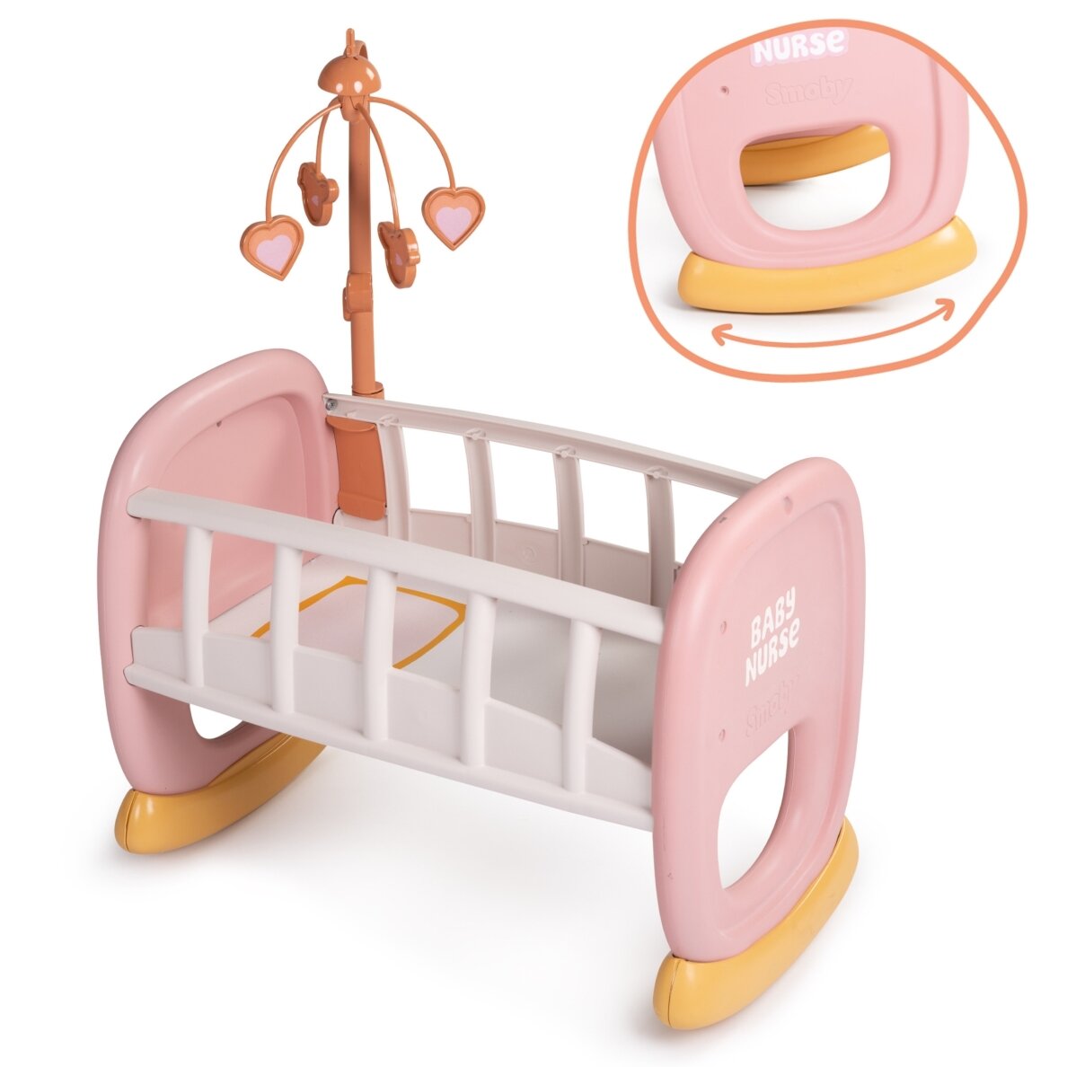 SMOBY Baby Nurse lopšys su karusele 5