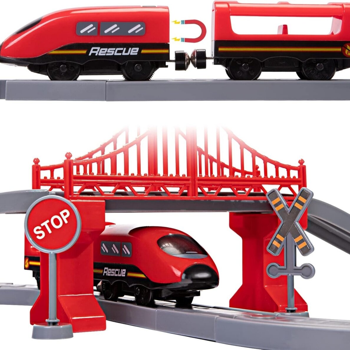 WOOPIE Pendolino elektrinis traukinio rinkinys „Fire Department“ 66 vnt. 9 WOOPIE Pendolino elektrinis traukinio rinkinys „Fire Department“ 66 vnt. 9