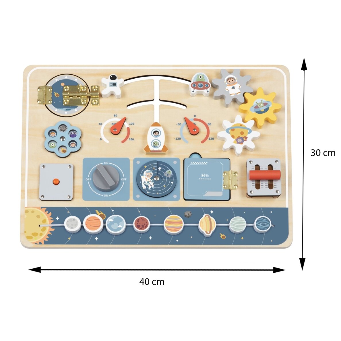 TOOKY TOY Medinė Montessori edukacinė lenta Astronautas Kosminis laivas 7