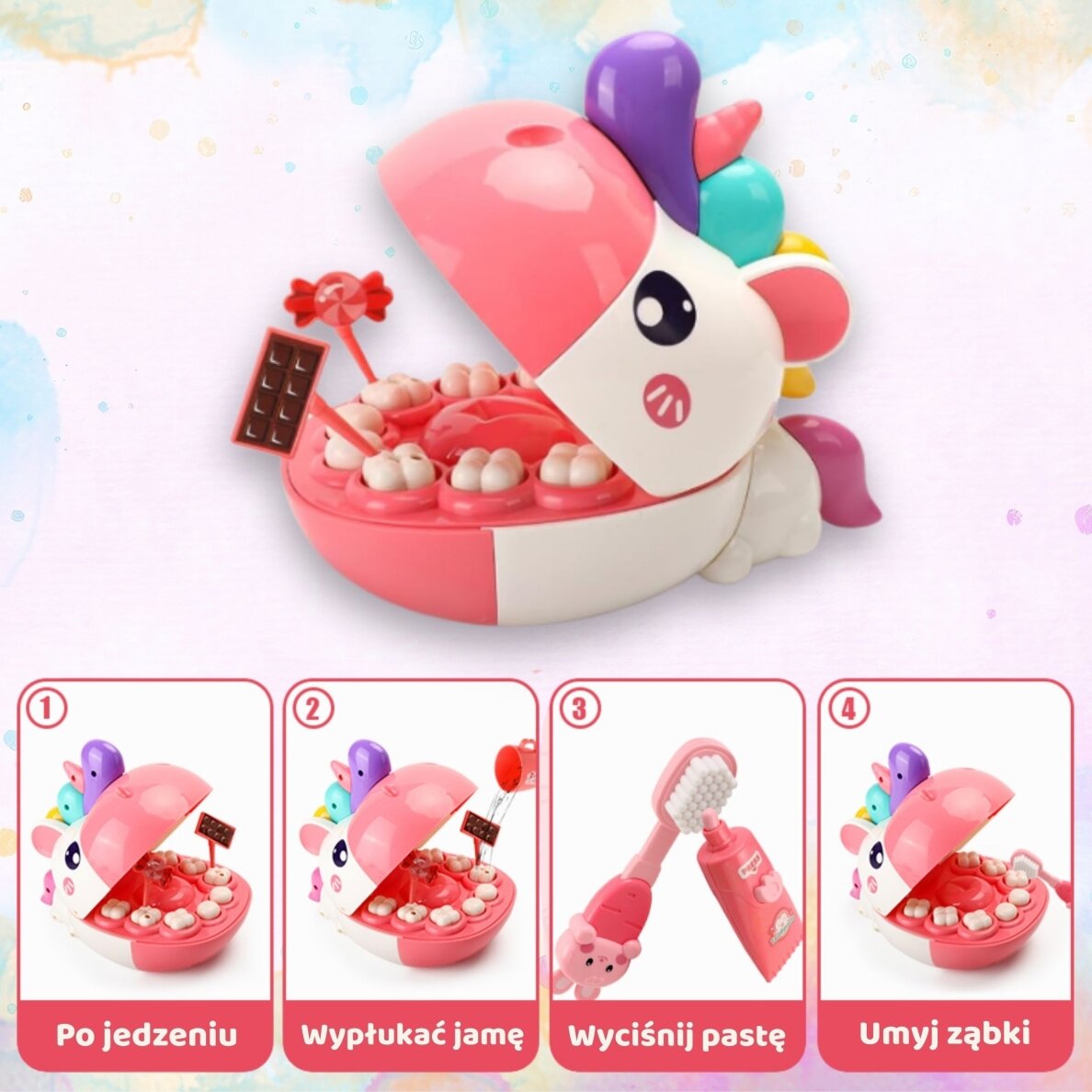 WOOPIE mažojo odontologo rinkinys Vienaragio galva su priedais 3