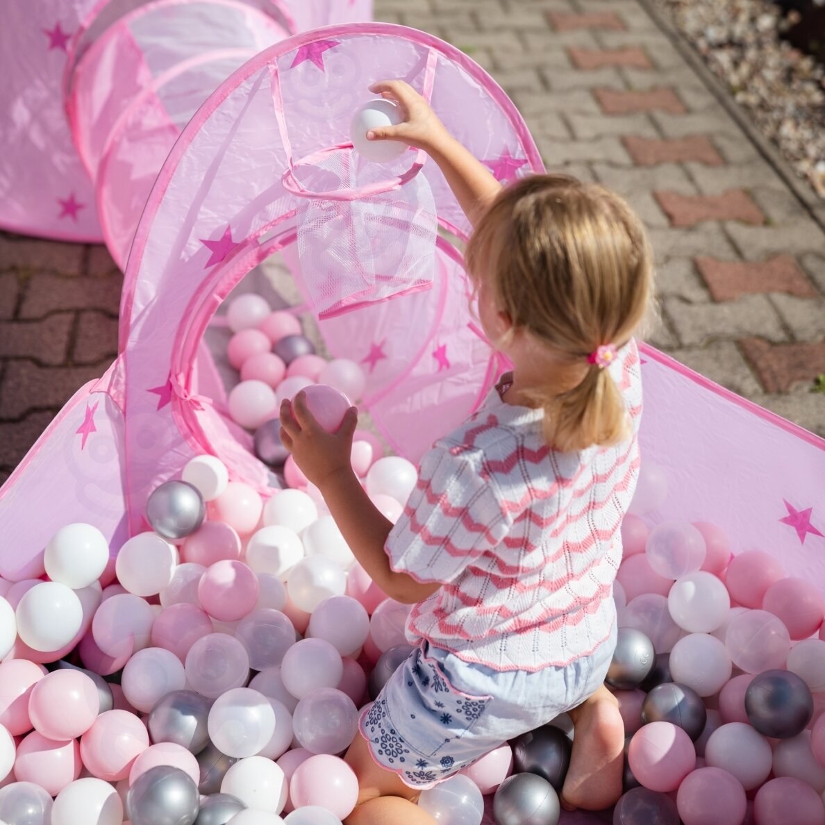 WOOPIE 3-in-1 Palapinė Princesės Rūmai XXL Namas Tunelis Sausas Baseinas 2