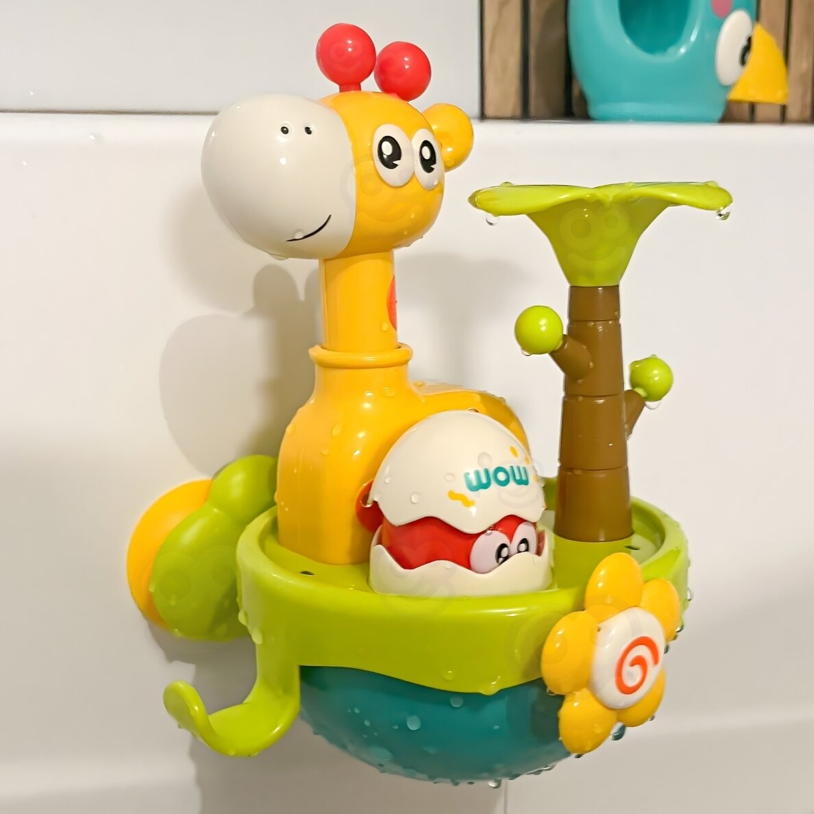 WOOPIE BABY Žirafos vonios žaislas su siurbtuku ir piltuvėliu 4 WOOPIE BABY Žirafos vonios žaislas su siurbtuku ir piltuvėliu 4