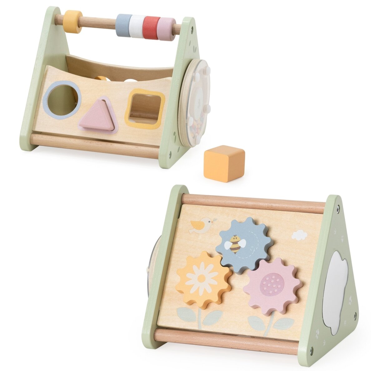 VIGA medinė dėlionė Montessori formų rūšiavimo kaladėlės su abakumi PolarB 10