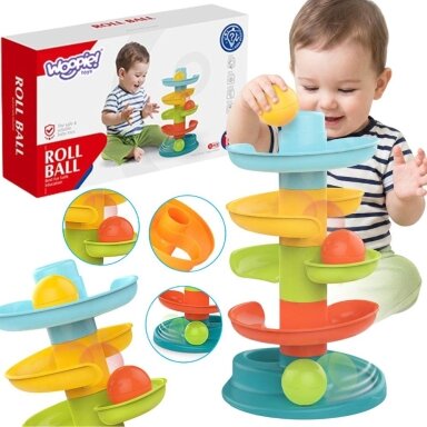 WOOPIE BABY Spiralinis kamuoliukų takelis + 3 kamuoliukai