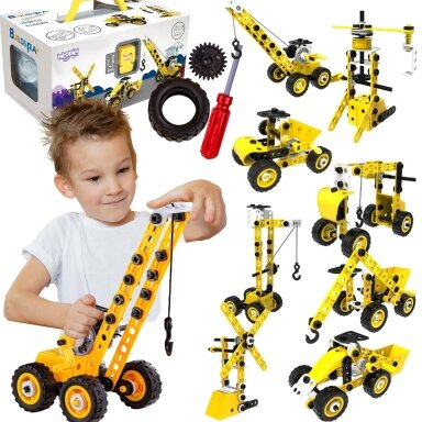 WOOPIE Transporto priemonės 8-in-1 konstruktorius STEAM kaladėlės WOOPIE Transporto priemonės 8-in-1 konstruktorius STEAM kaladėlės