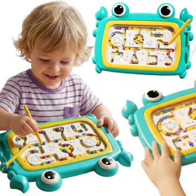 WOOPIE Montessori magnetinė lavinamoji lenta-labirintas Krabas turkio spalvos