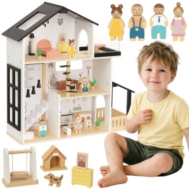 TOOKY TOY Medinis lėlių namelis 25 dalių