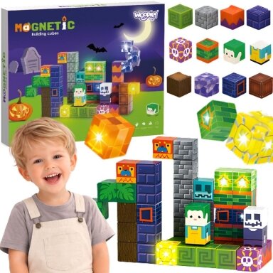 WOOPIE magnetiniai blokeliai šviečiantis Helovinas 63 vnt. WOOPIE magnetiniai blokeliai šviečiantis Helovinas 63 vnt.