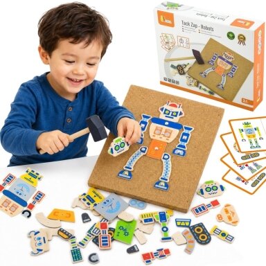 VIGA medinė vinukų mozaika 45 dalių Montessori