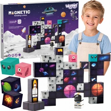 WOOPIE magnetiniai konstravimo kubeliai Cosmos 74 vnt. WOOPIE magnetiniai konstravimo kubeliai Cosmos 74 vnt.