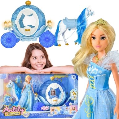 WOOPIE ROYAL Ledo princesės Lily lėlė ir stebuklingos karietos priedai