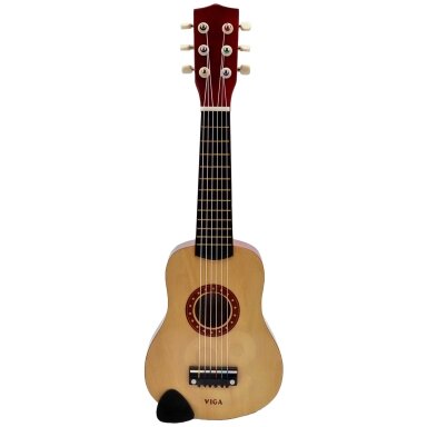 Viga medinė vaikiška gitara, natūrali, 21 colio, 6 stygos