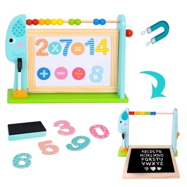 Didelė medinė dvipusė magnetinė + kreidinė lenta TOOKY TOY