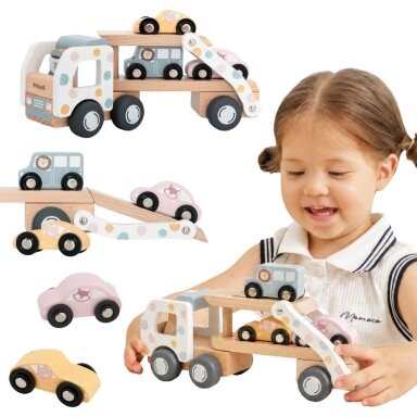 VIGA PolarB medinis automobilių transporterinis sunkvežimis 3 automobiliai vairuotojas 18m+ VIGA PolarB medinis automobilių transporterinis sunkvežimis 3 automobiliai vairuotojas 18m+