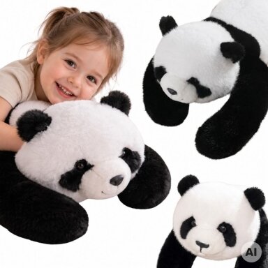WOOPIE Panda pliušinis meškiukas su svoriu, sensorinis 2.5kg