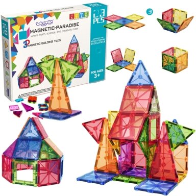WOOPIE 3D Montessori magnetinės statybinės kaladėlės