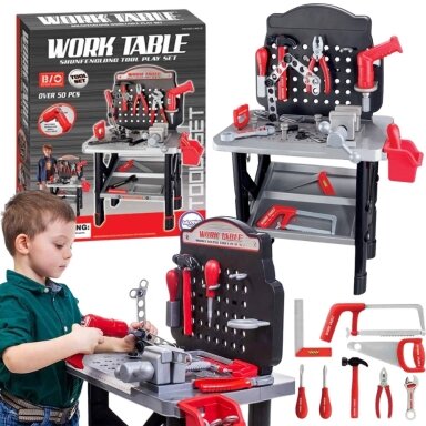 WOOPIE Didelės dirbtuvės su įrankiais vaikams DIY rinkinys – gręžtuvas, pjūklas, plaktukas 50 vnt. WOOPIE Didelės dirbtuvės su įrankiais vaikams DIY rinkinys – gręžtuvas, pjūklas, plaktukas 50 vnt.