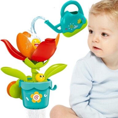 WOOPIE BABY žydinčios gėlės vonios žaislas su laistytuvu