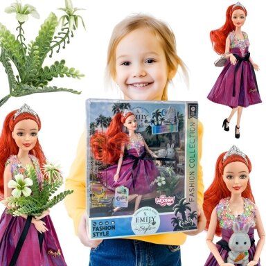 WOOPIE ROYAL Emi Style mados lėlė 32 cm – stilinga princesė rožinėje suknelėje + aksesuarai