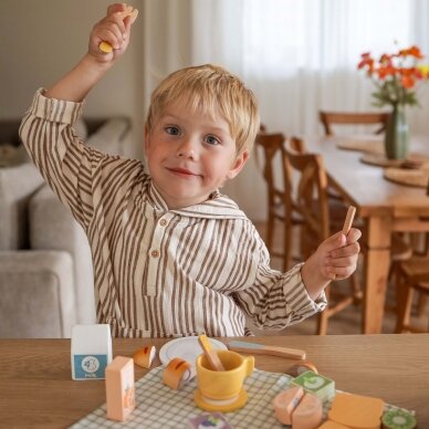 TOOKY TOY pikniko rinkinys maisto pjaustymui su „Velcro“ pusryčių rinkiniu 2 TOOKY TOY pikniko rinkinys maisto pjaustymui su „Velcro“ pusryčių rinkiniu 2