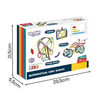 WOOPIE 3D Matematinės statybinės kaladėlės Didelis edukacinis rinkinys 155 dalių 4 WOOPIE 3D Matematinės statybinės kaladėlės Didelis edukacinis rinkinys 155 dalių 4