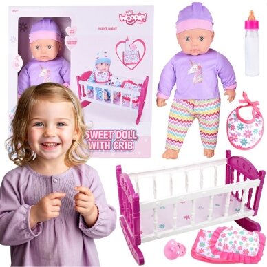 WOOPIE ROYAL XL Vienaragio lėlės prižiūrėtojo rinkinys su lopšiu ir maitinimo rinkiniu WOOPIE ROYAL XL Vienaragio lėlės prižiūrėtojo rinkinys su lopšiu ir maitinimo rinkiniu