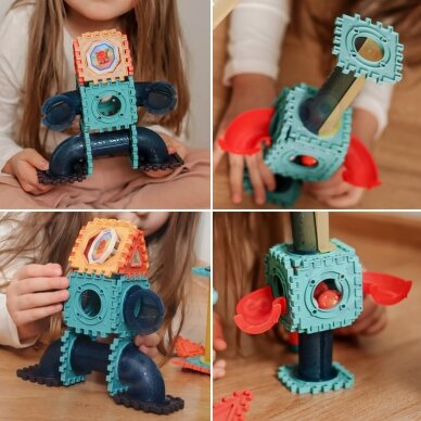 WOOPIE 3D konstravimo kaladėlių edukacinis rinkinys su kamuoliukų trasa 228 vnt. 5