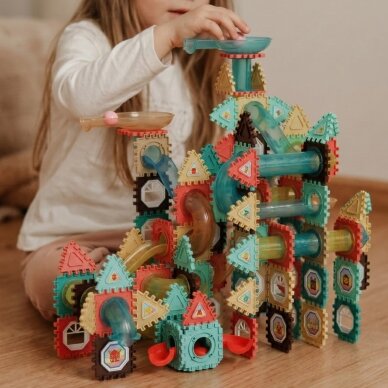 WOOPIE 3D konstravimo kaladėlių edukacinis rinkinys su kamuoliukų trasa 228 vnt. 3 WOOPIE 3D konstravimo kaladėlių edukacinis rinkinys su kamuoliukų trasa 228 vnt. 3