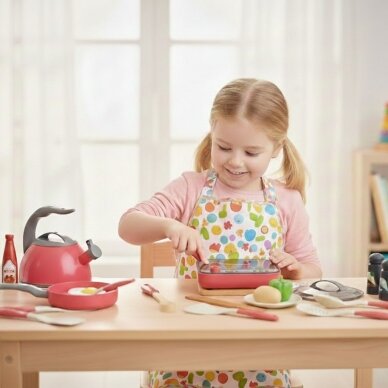 WOOPIE mažojo virėjo rinkinys: indukciniai puodai, keptuvė, virdulys, rožinis, 30 vnt. 3 WOOPIE mažojo virėjo rinkinys: indukciniai puodai, keptuvė, virdulys, rožinis, 30 vnt. 3