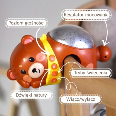 WOOPIE BABY žvaigždžių projektorius – naktinė lemputė vaikams Meškiukas 2 WOOPIE BABY žvaigždžių projektorius – naktinė lemputė vaikams Meškiukas 2